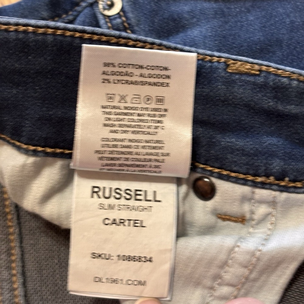 DL1961 Russel Slim Straight Botanic Fibers Ultra Soft Jeans 40x34‎ - Picture 12 of 16